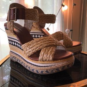 MIA jute and canvas platform wedges